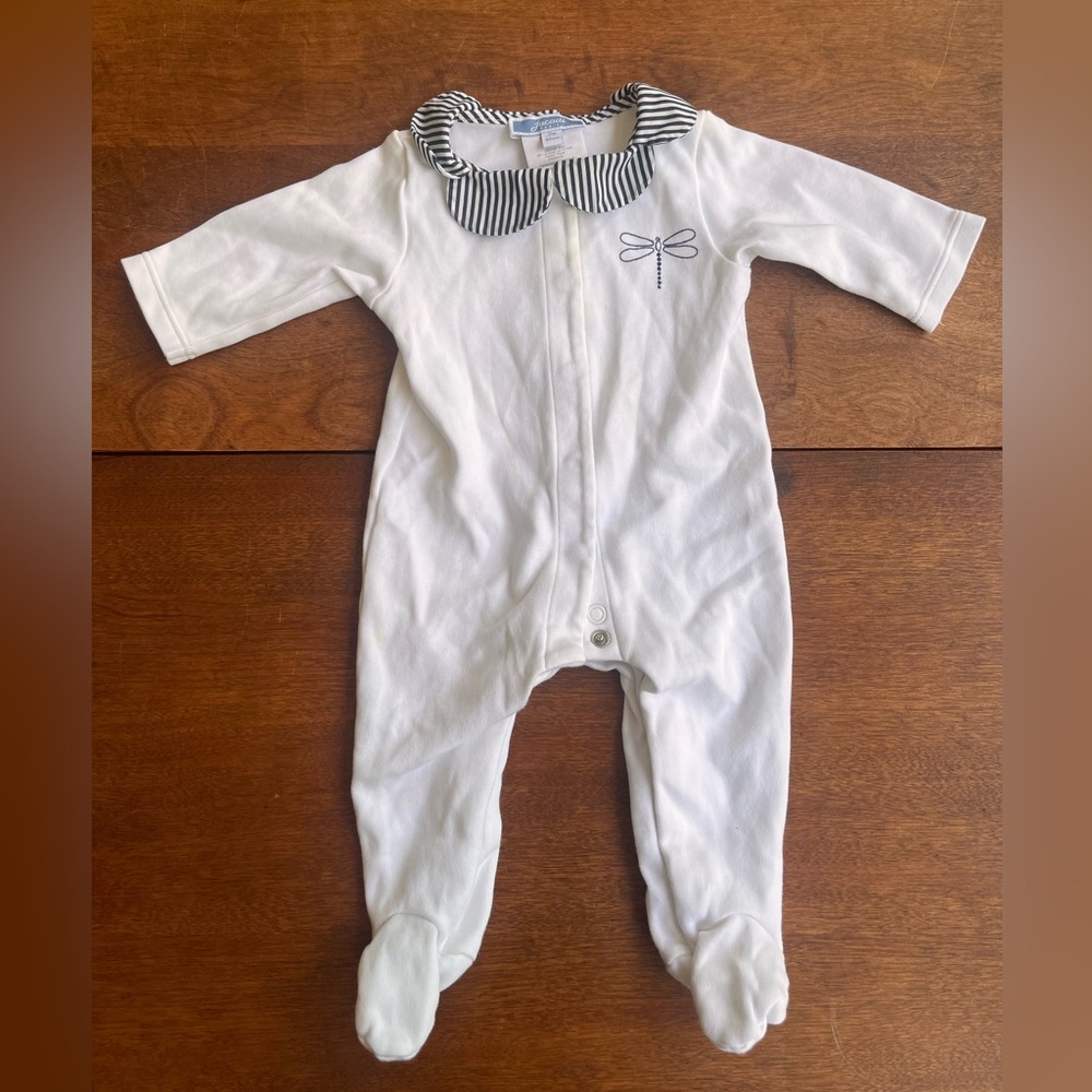 Jacadi white footed onesie 3M